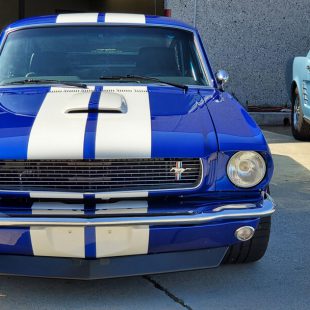 Blue ford mustang